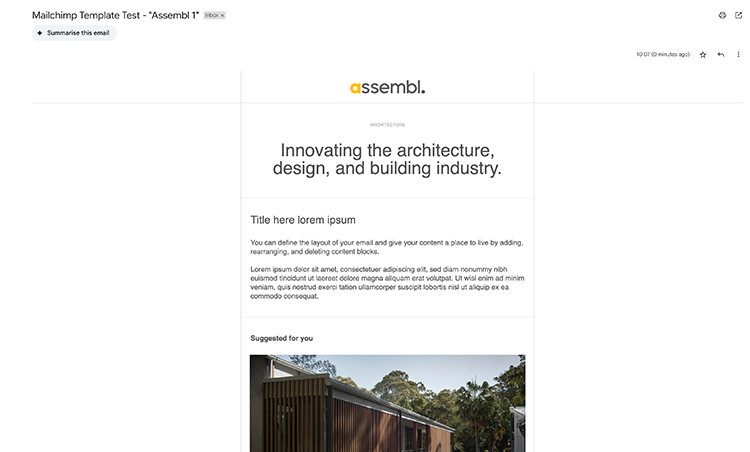 Assembl co - Mailchimp email template