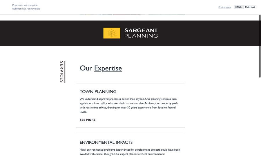 Sargeant Planning - Campaign Monitor email template