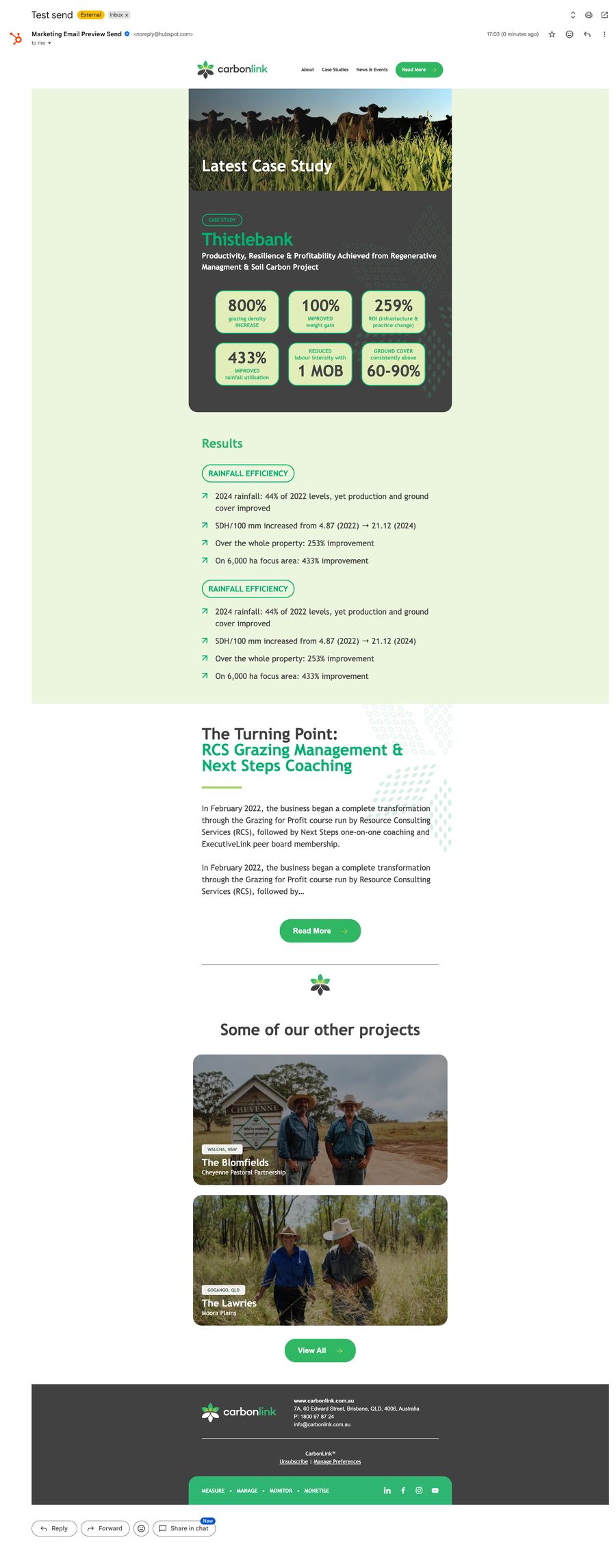 Carbonlink Hubspot email template