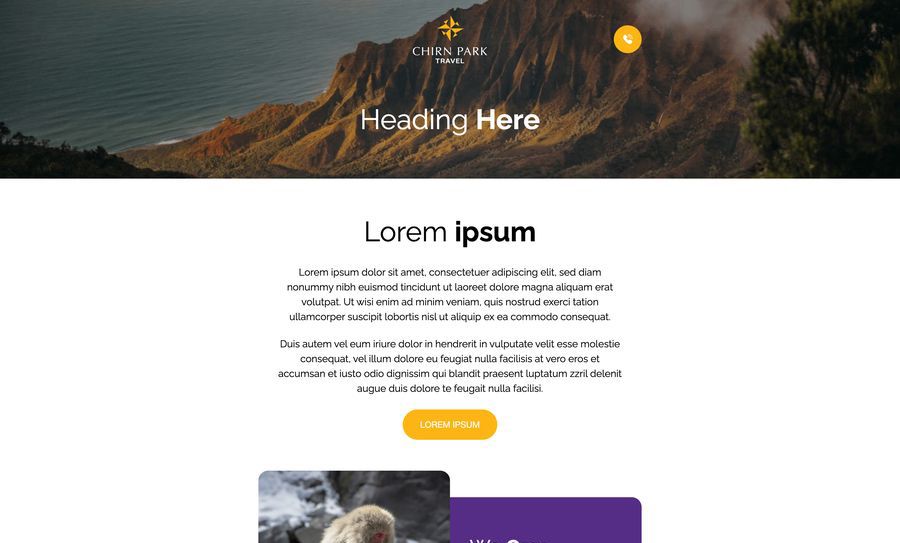 Chirn Park Travel - Mailchimp email template