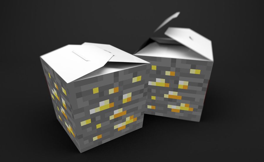 take away gold brick box