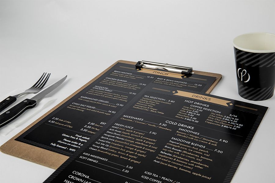 Menu cup knife fork