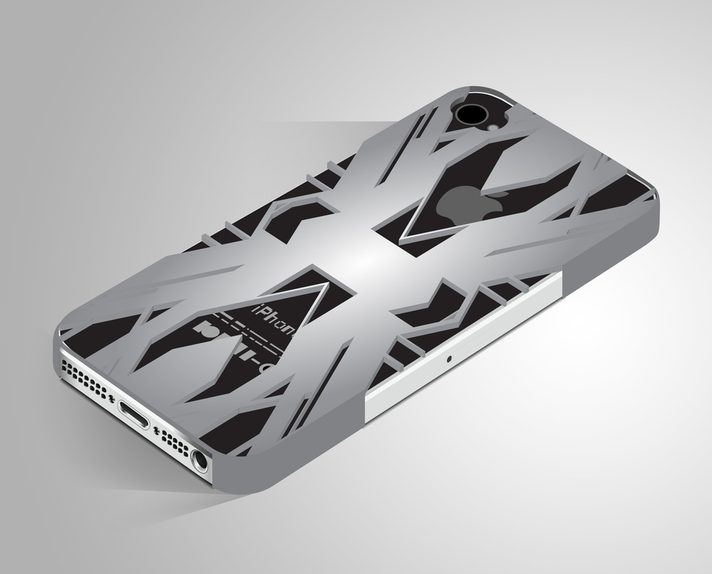Art Deco phone cover - blue